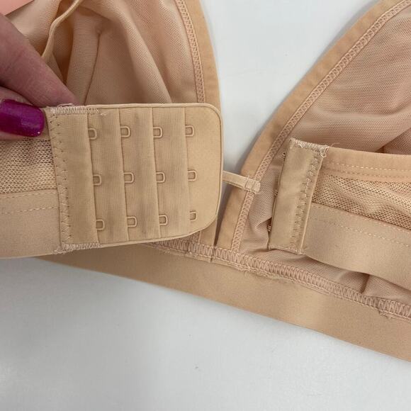 Blake & Co. Bralette Size 1X Beige Unlined Wire Free Mesh Insert Comfort - Picture 8 of 9